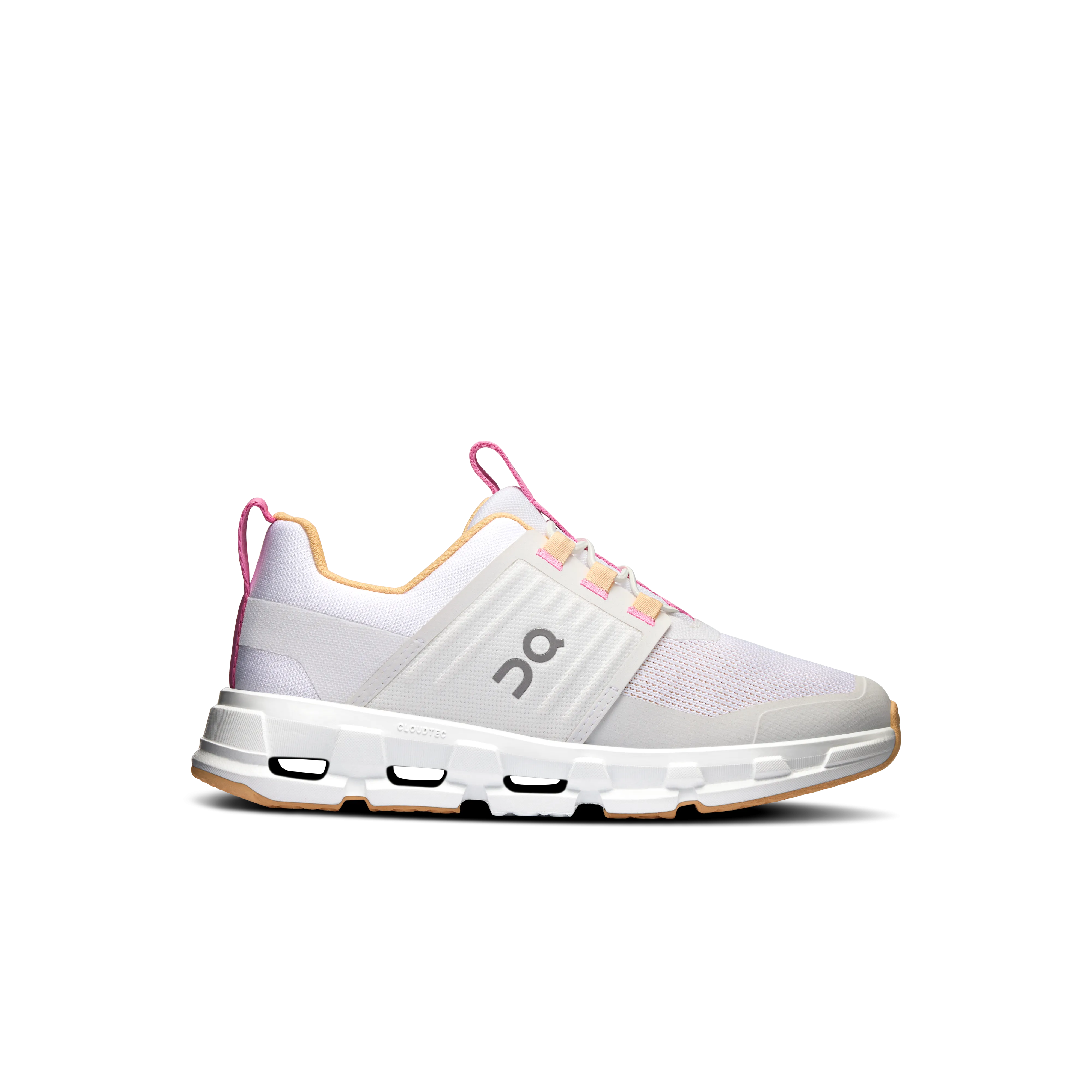 Asymmetric Lace Design striped running option On Running Cloudswift Kids White Blonde