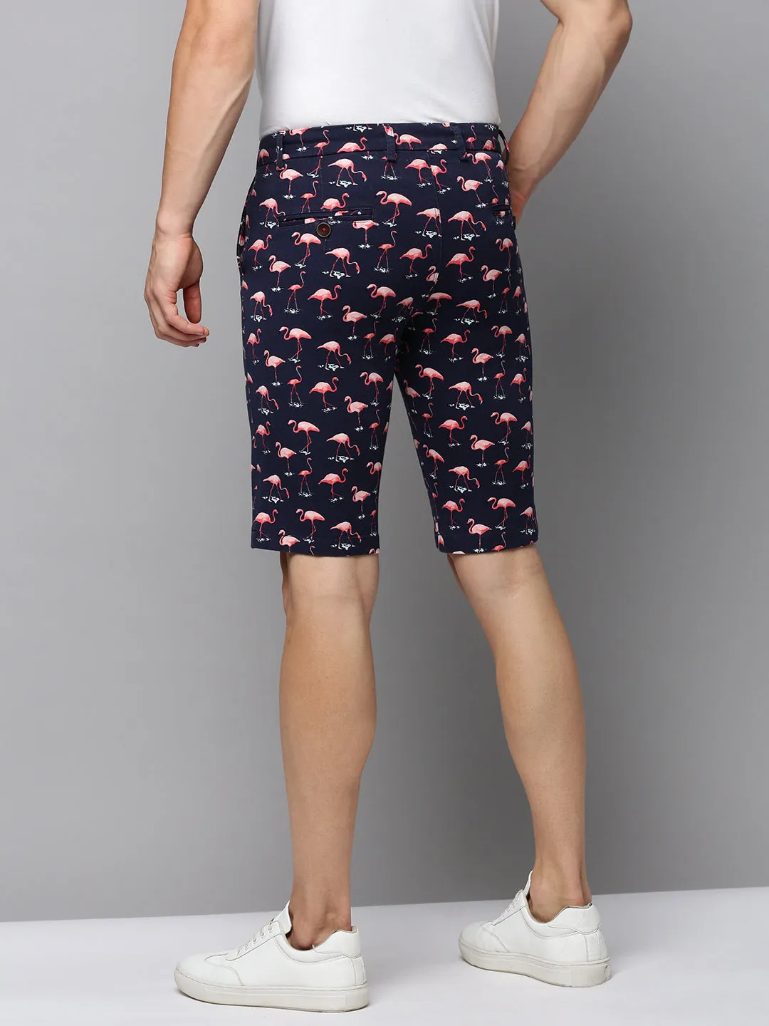 Warm Days floral shorts Men's Navy Blue Regular Fit Printed Shorts