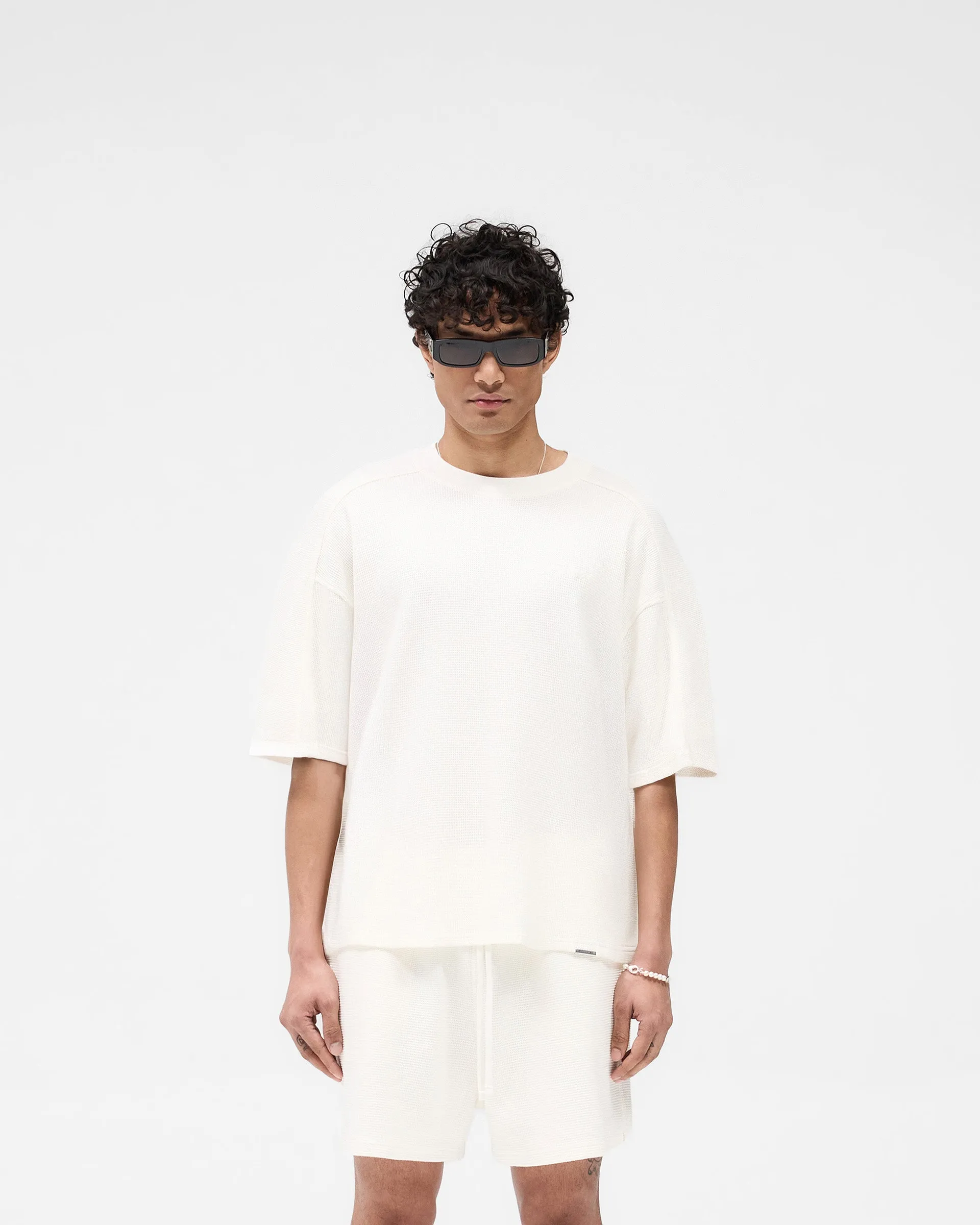 All Day Flex Waffle T-Shirt - Flat White