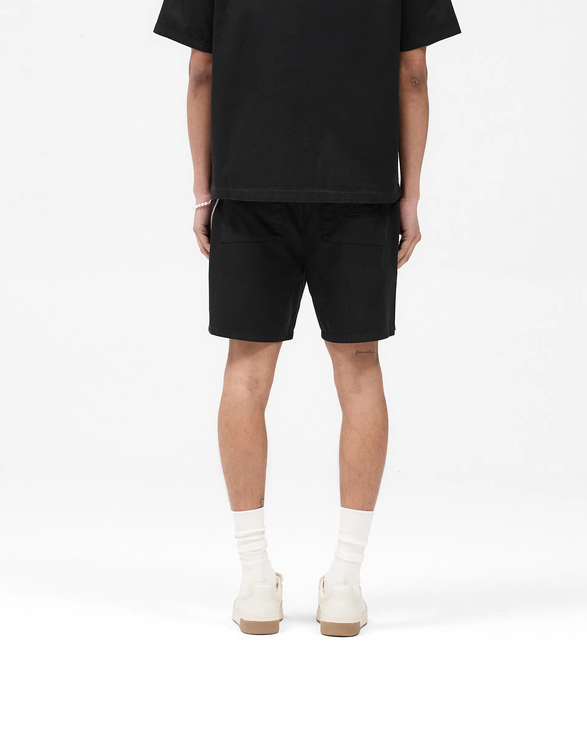 Cotton Tailored Short - Jet Black affordable choice Eco Friendly Dye Process