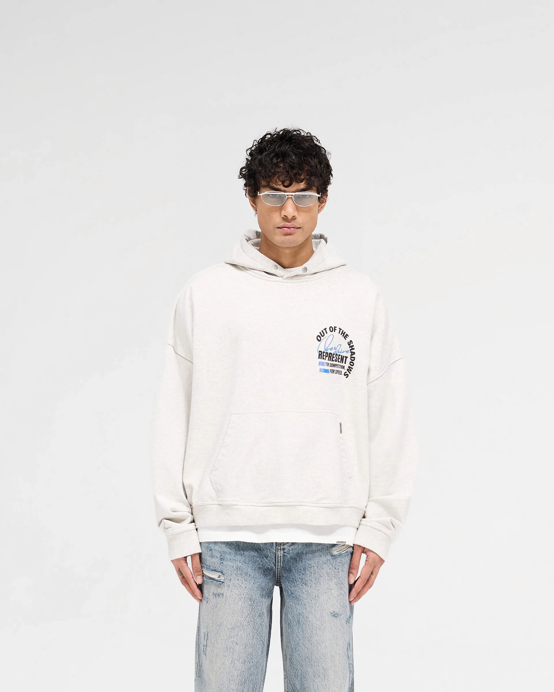 Out Of The Shadows Hoodie - Cream Marl Chill Apparel Business casual