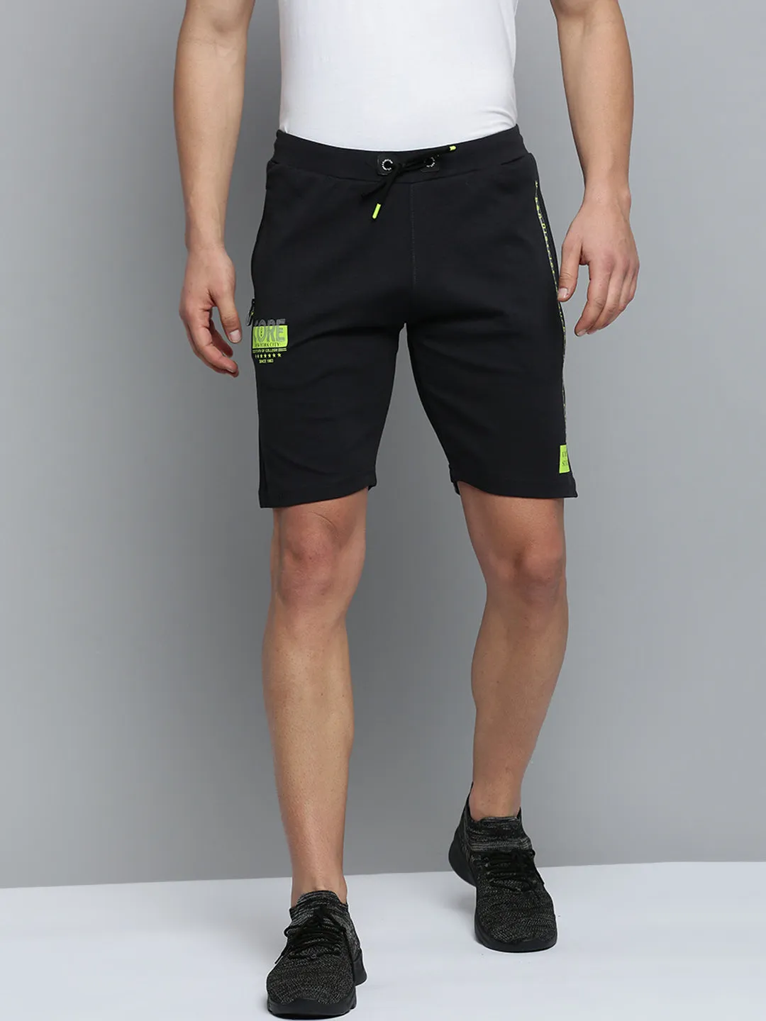 Men's Black Regular Fit Sports Shorts Layered Protection System