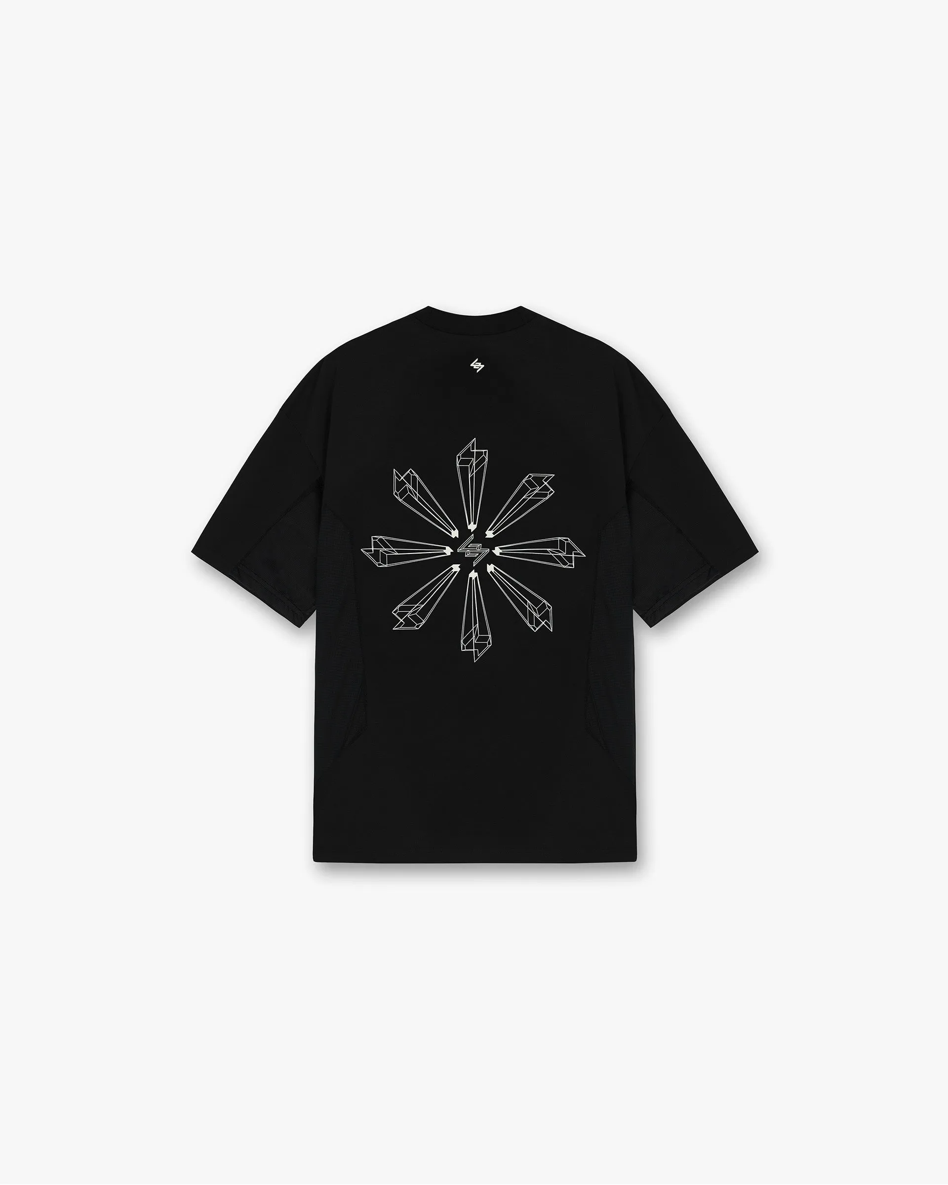 247 Uprising Oversized T-Shirt - Black No Fade Technology Layered Collar Structure