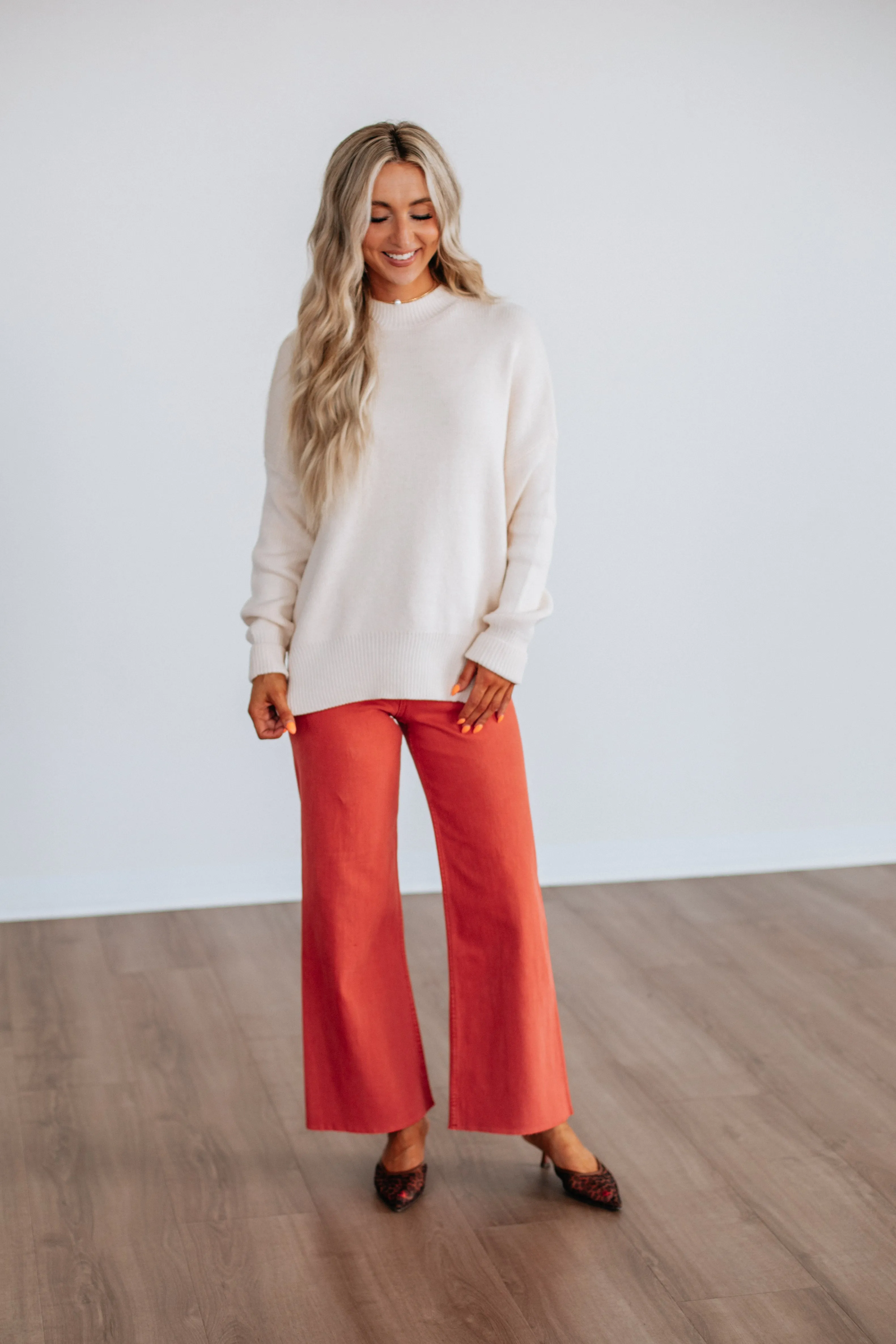 Quiet Style Chelsea Mock Neck Sweater - Natural