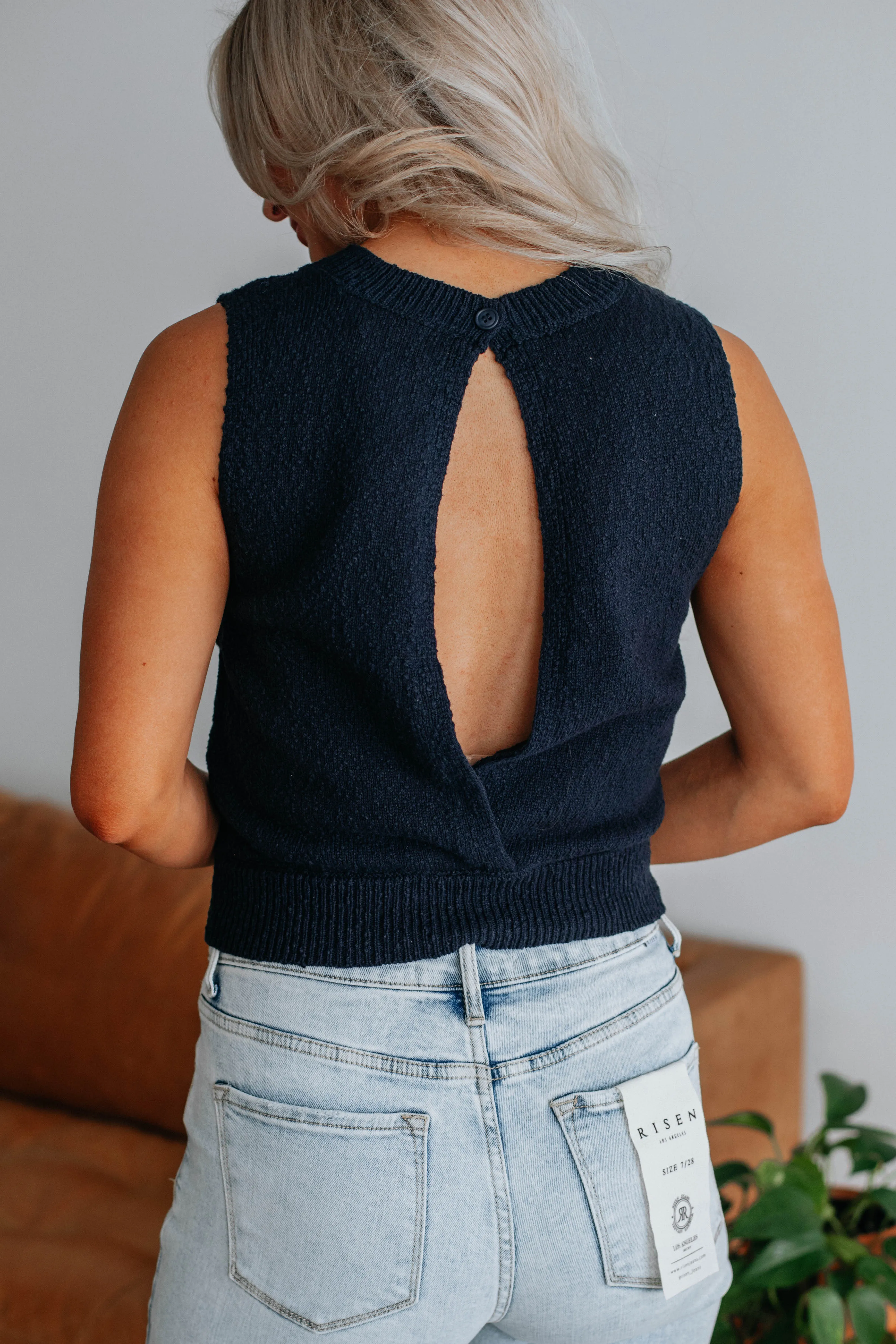 Patrea Knit Tank - Navy Mid layer