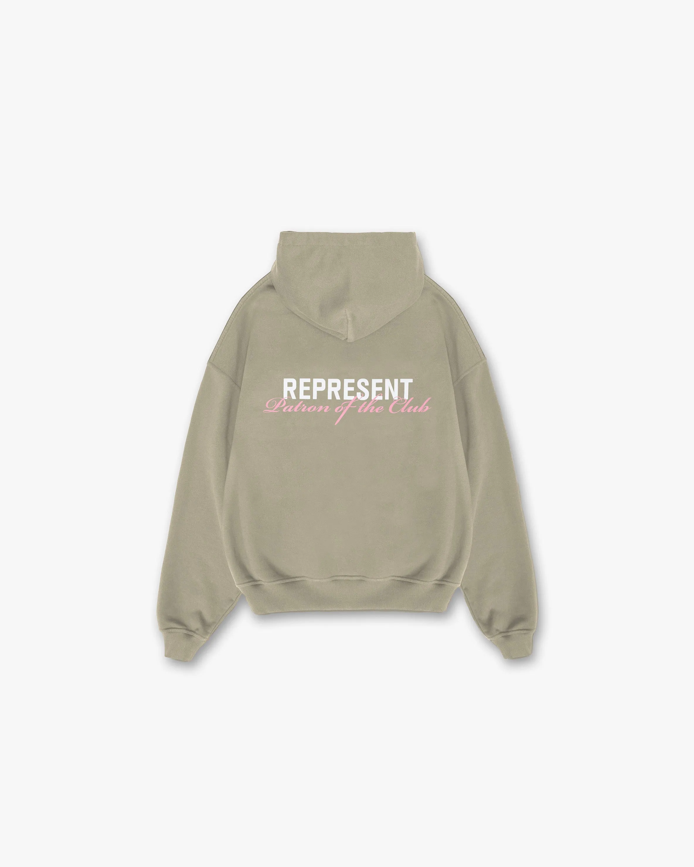 Patron Of The Club Hoodie - Khaki Pink Casual Comfort Stain-Resistant