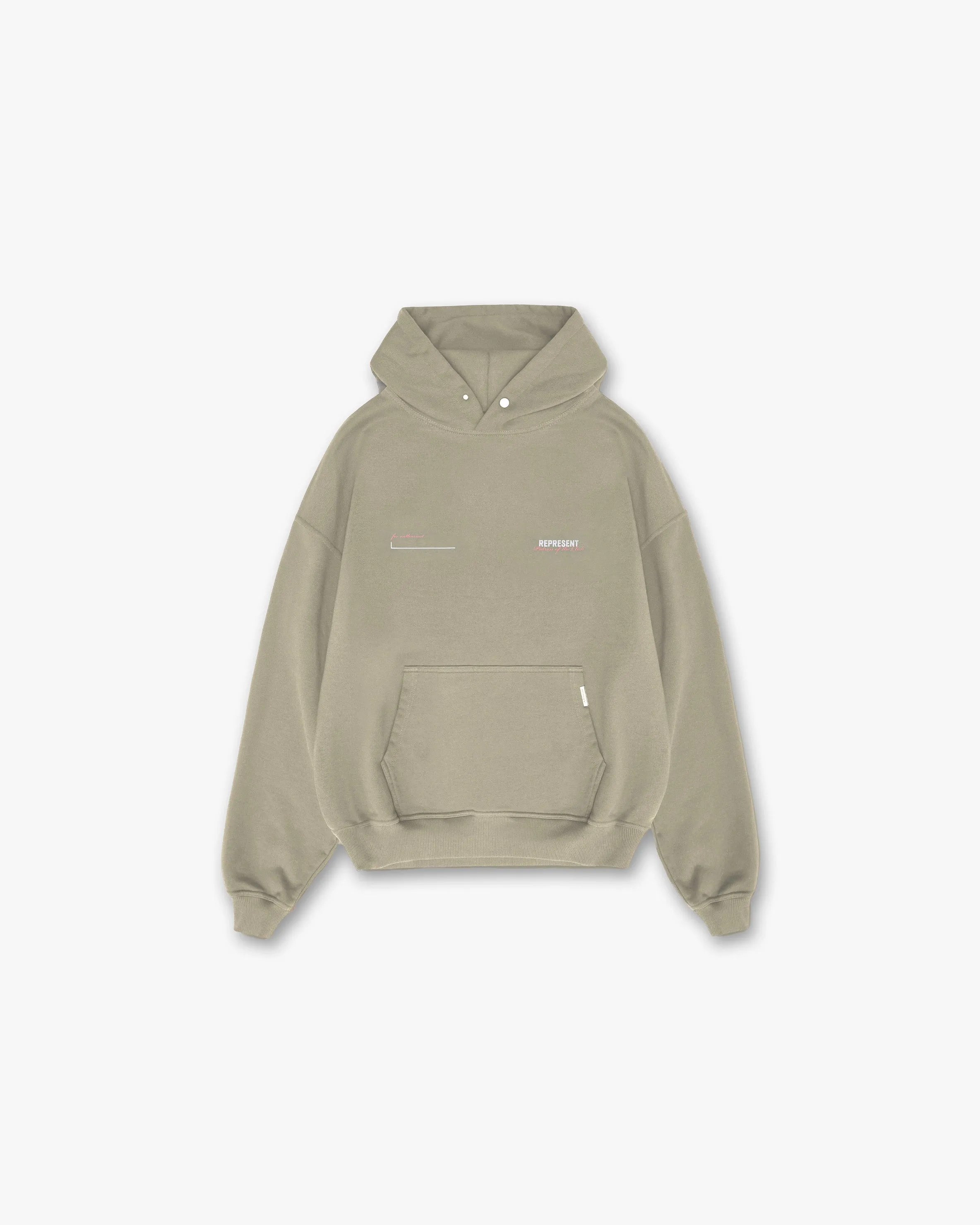 Chic Comfort Festival wear Patron Of The Club Hoodie - Khaki Pink