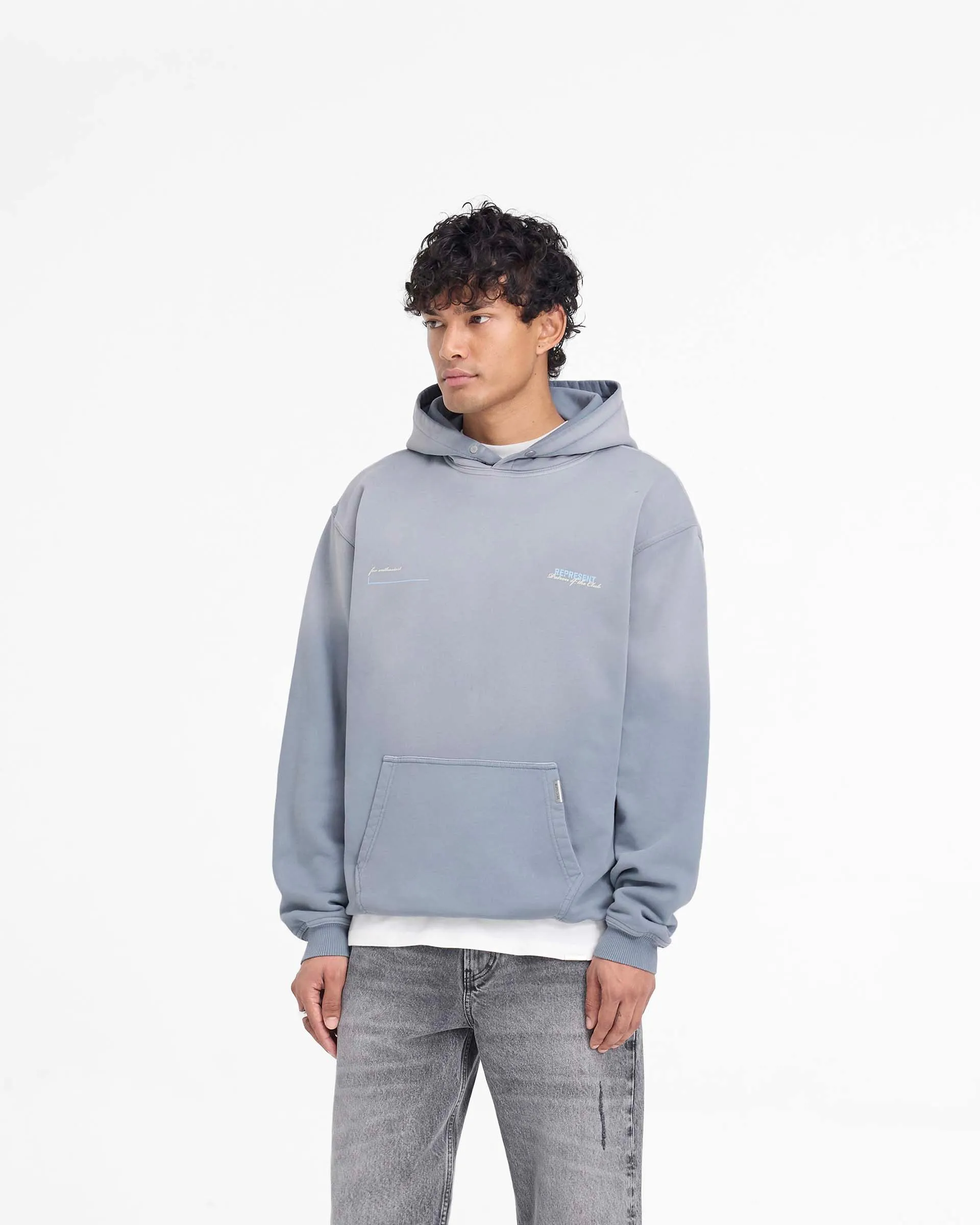 Pockets Fashionable Layer Patron Of The Club Hoodie - Washed Grey