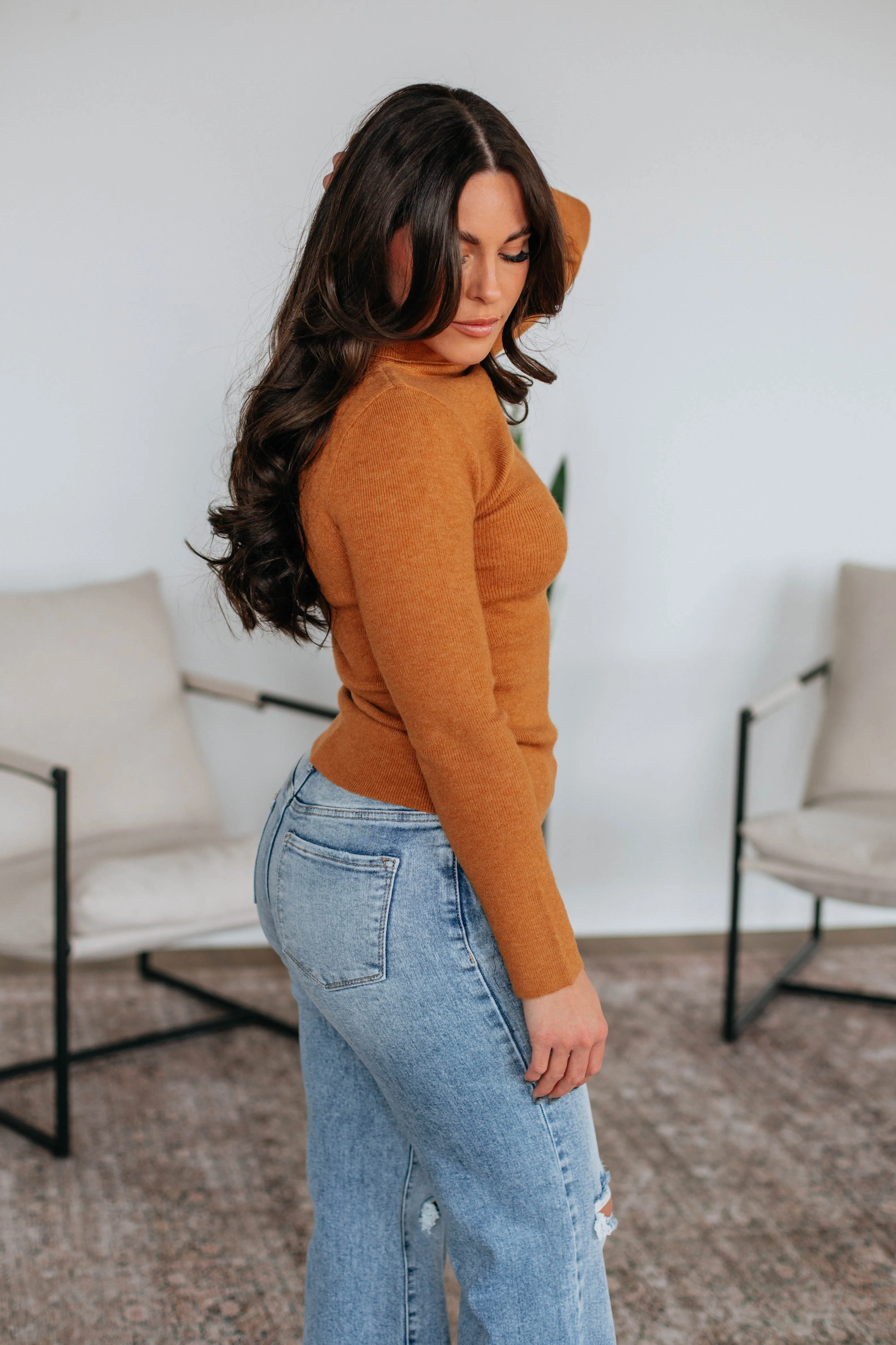 Paxton Turtle Neck Sweater - Camel Durable Elasticity