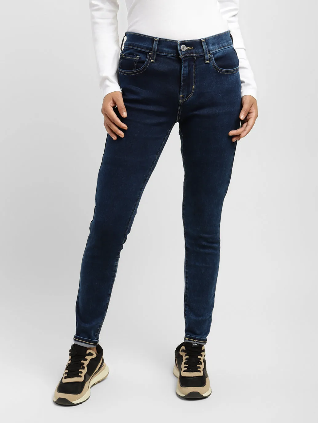 Outfit Vibe Women's 710 Blue Skinny Fit Mid Rise Jeans