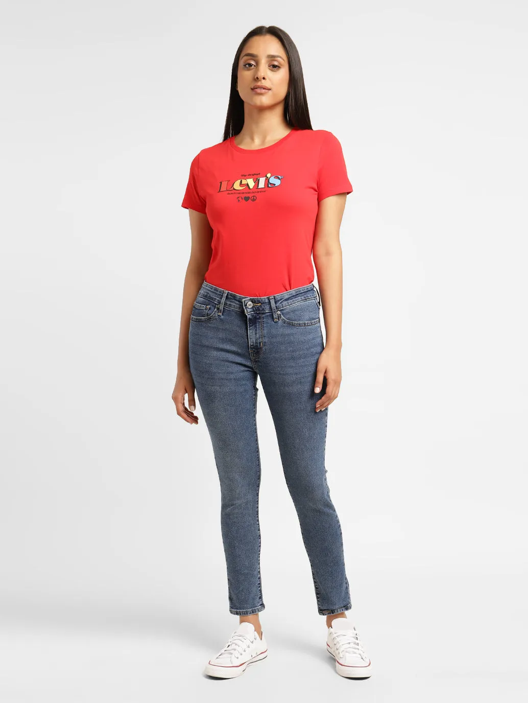 Women's 711 Blue Skinny Fit Mid Rise Jeans Base Layer Active Lifestyle