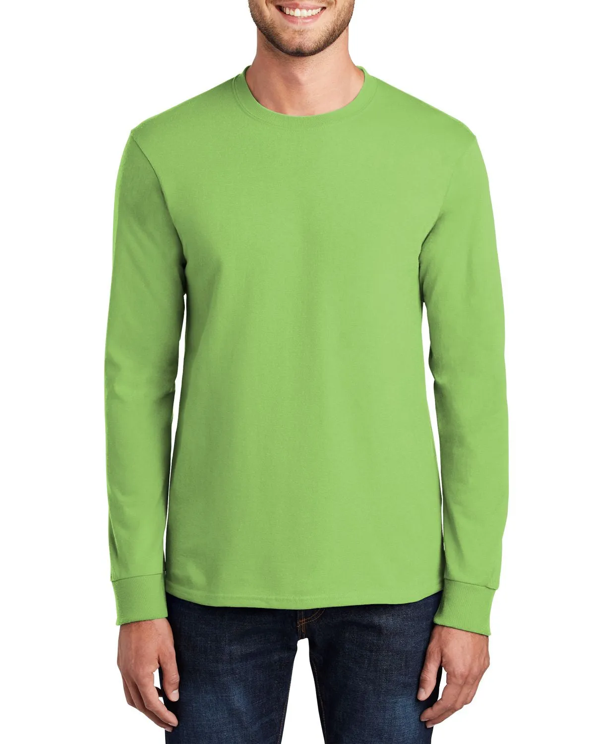 JustBlanks Men's Long Sleeve Essential Crew Neck T-Shirt slim fit
