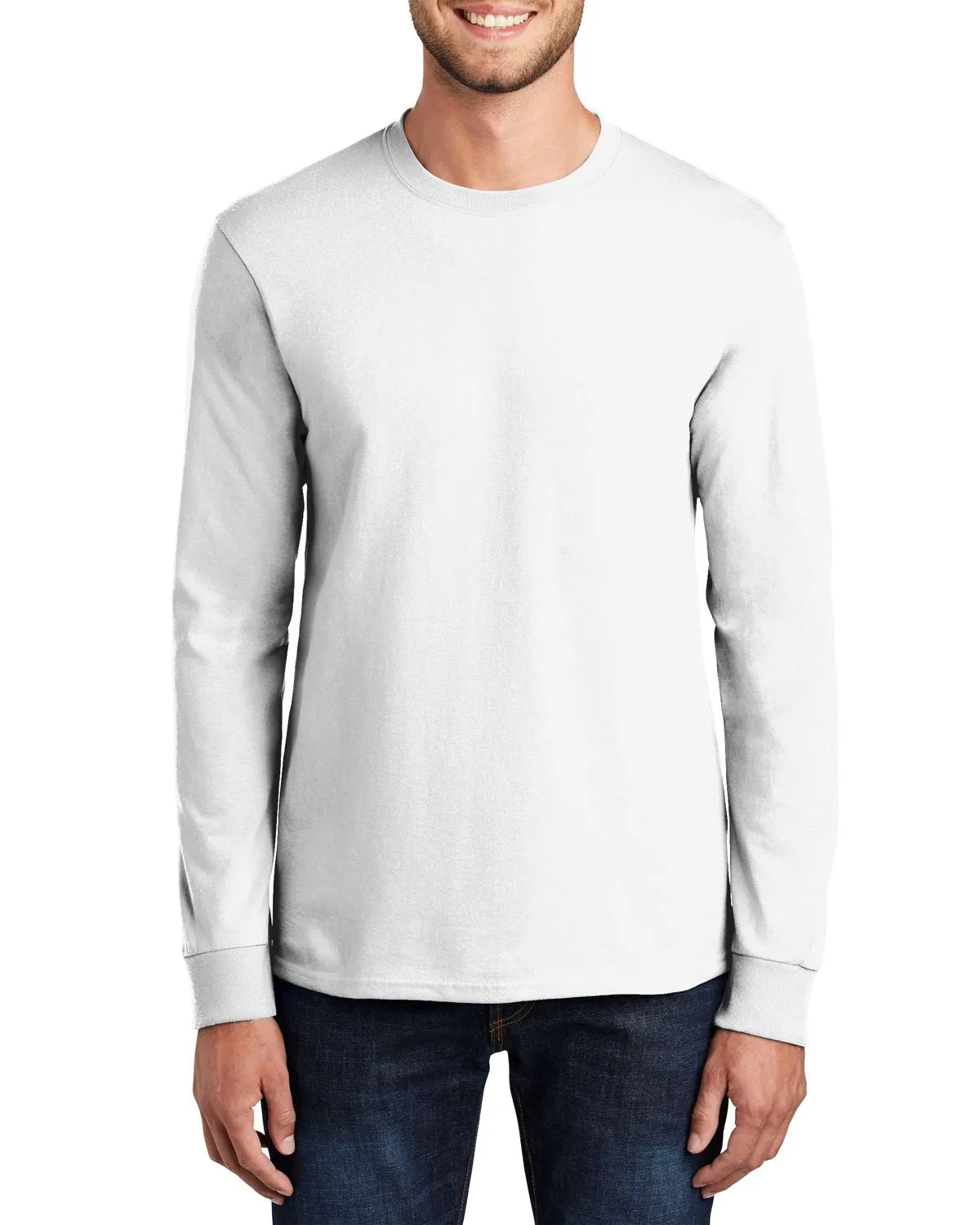 JustBlanks Men's Long Sleeve Essential Crew Neck T-Shirt Buttery Soft Fabric