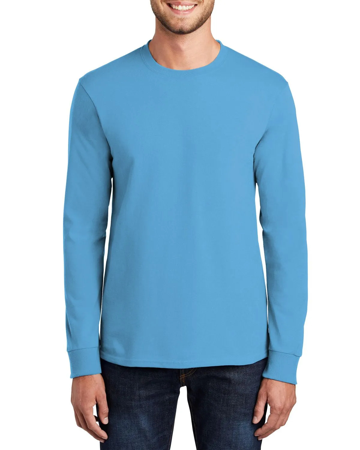 Everyday Wearable JustBlanks Men's Long Sleeve Essential Crew Neck T-Shirt