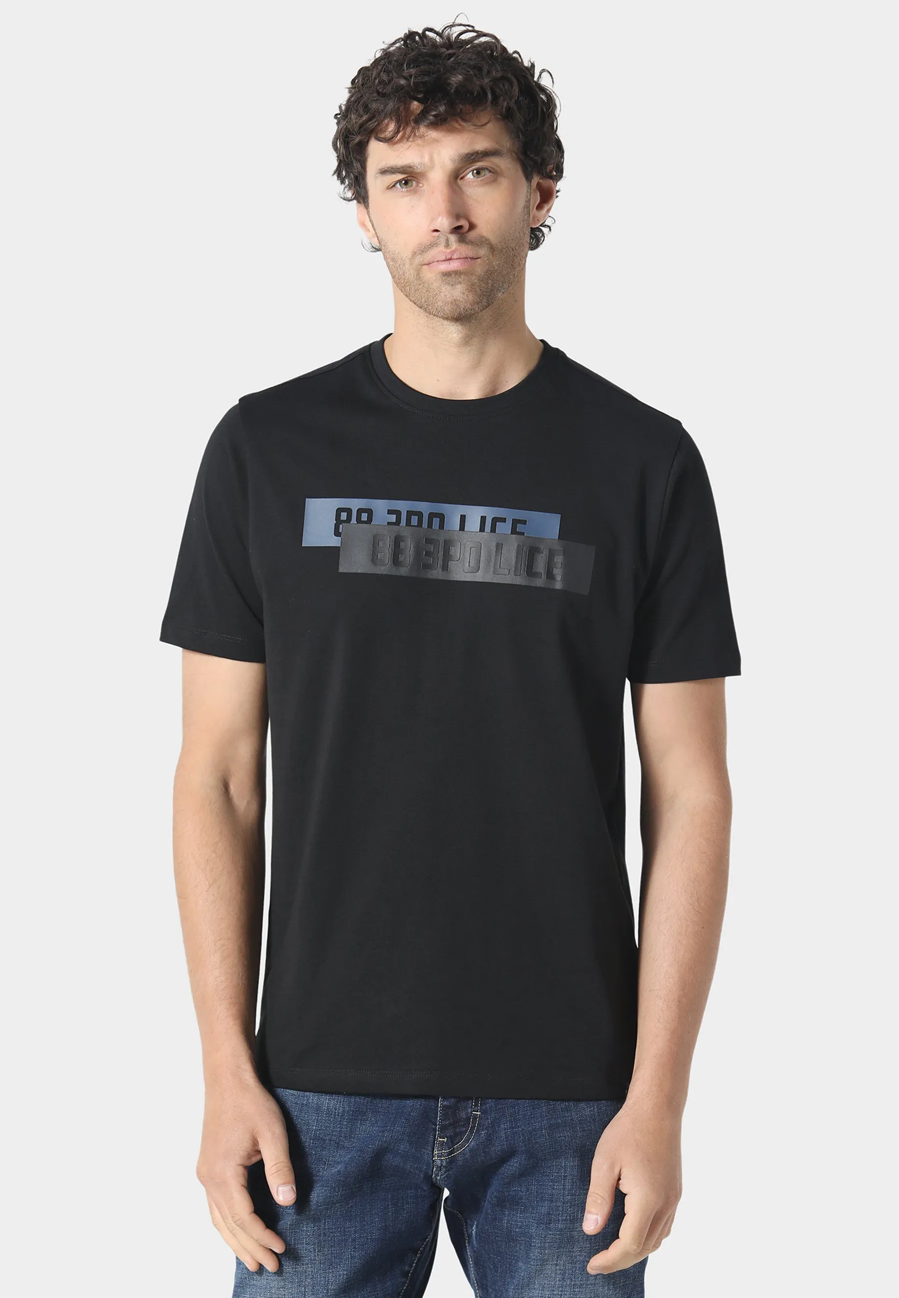 polo neck Everyday Casual Adrian Black T-Shirt