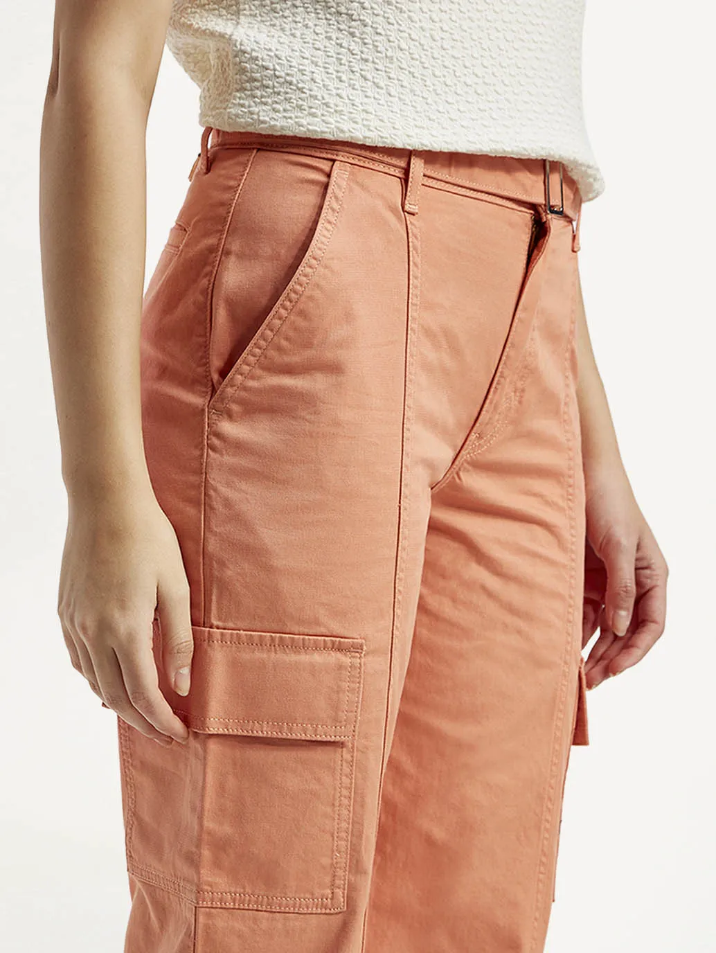 Recycled Fiber Content Stretch Recovery Women's 94 Orange Baggy Fit Mid Rise Jeans