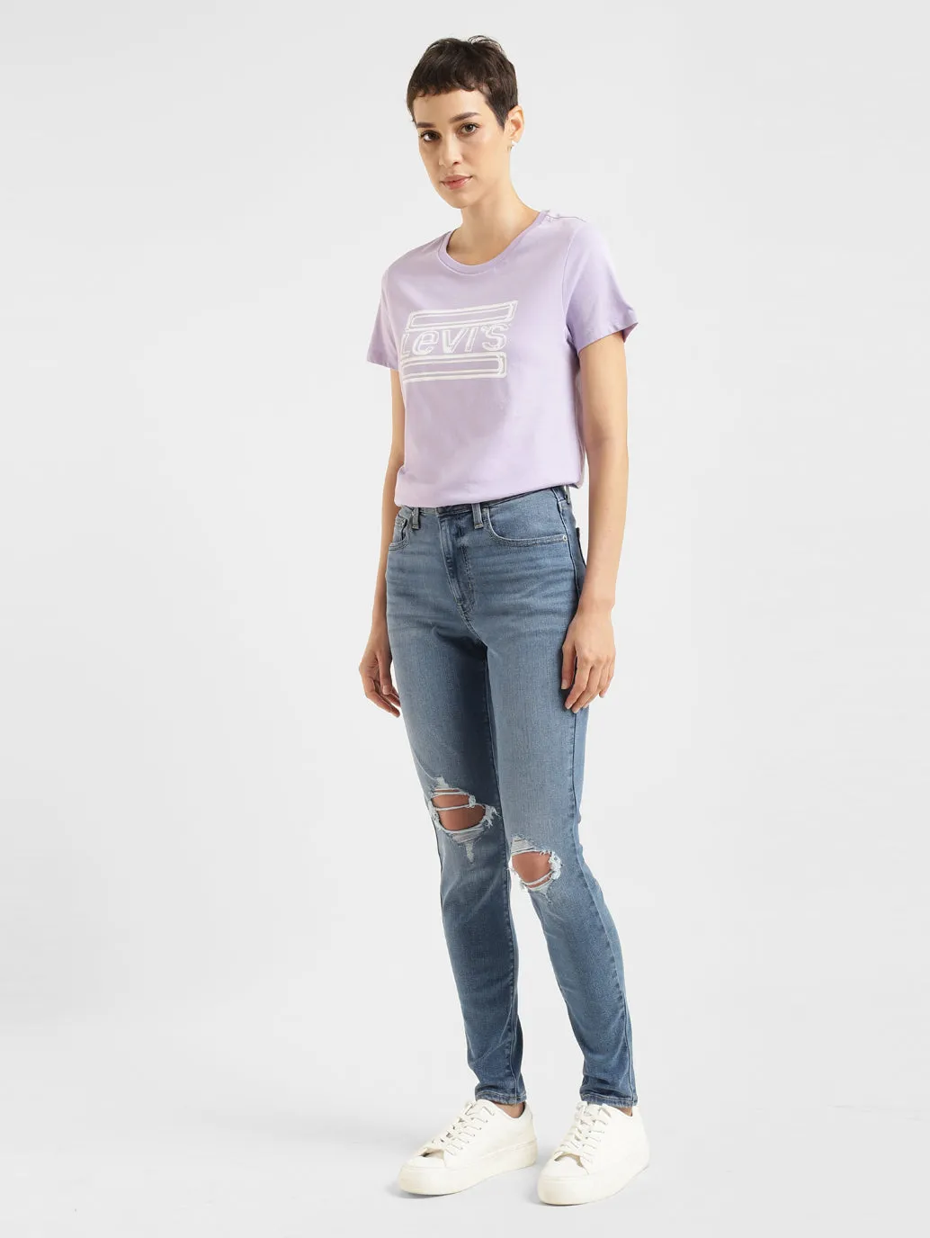 Women's 721 Blue Skinny Fit High Rise Jeans Basic Attire Minimalist Pocket Design