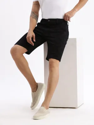 Men's Abstract Brown Cotton Shorts Casual Shorts One-of-a-kind