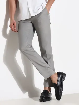Versatile Design ReinforcedPockets Men's Grey Solid Low-Rise Trousers
