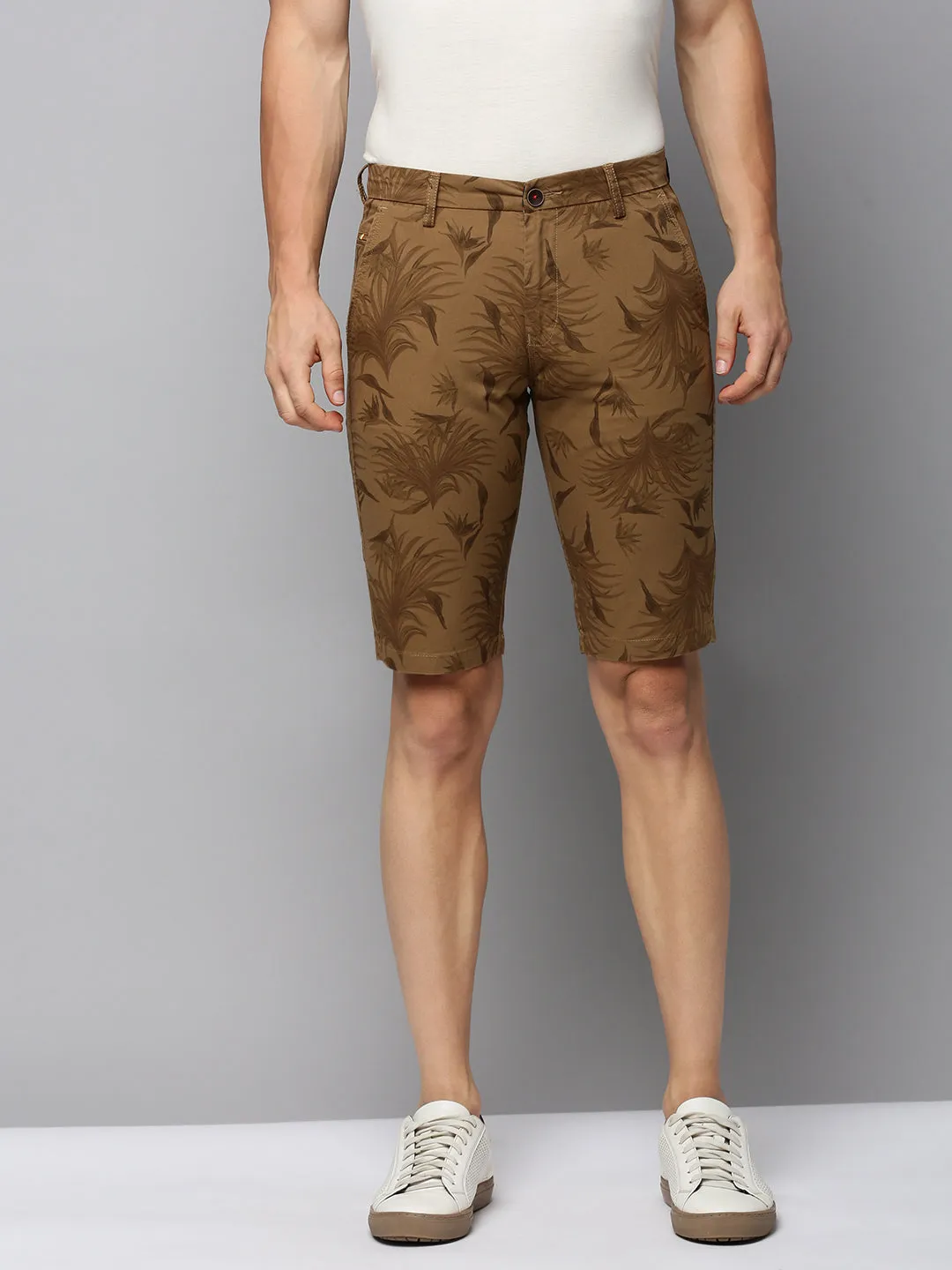dress shirt Flex Wear Men's Khaki Tropical Printed Cotton Shorts