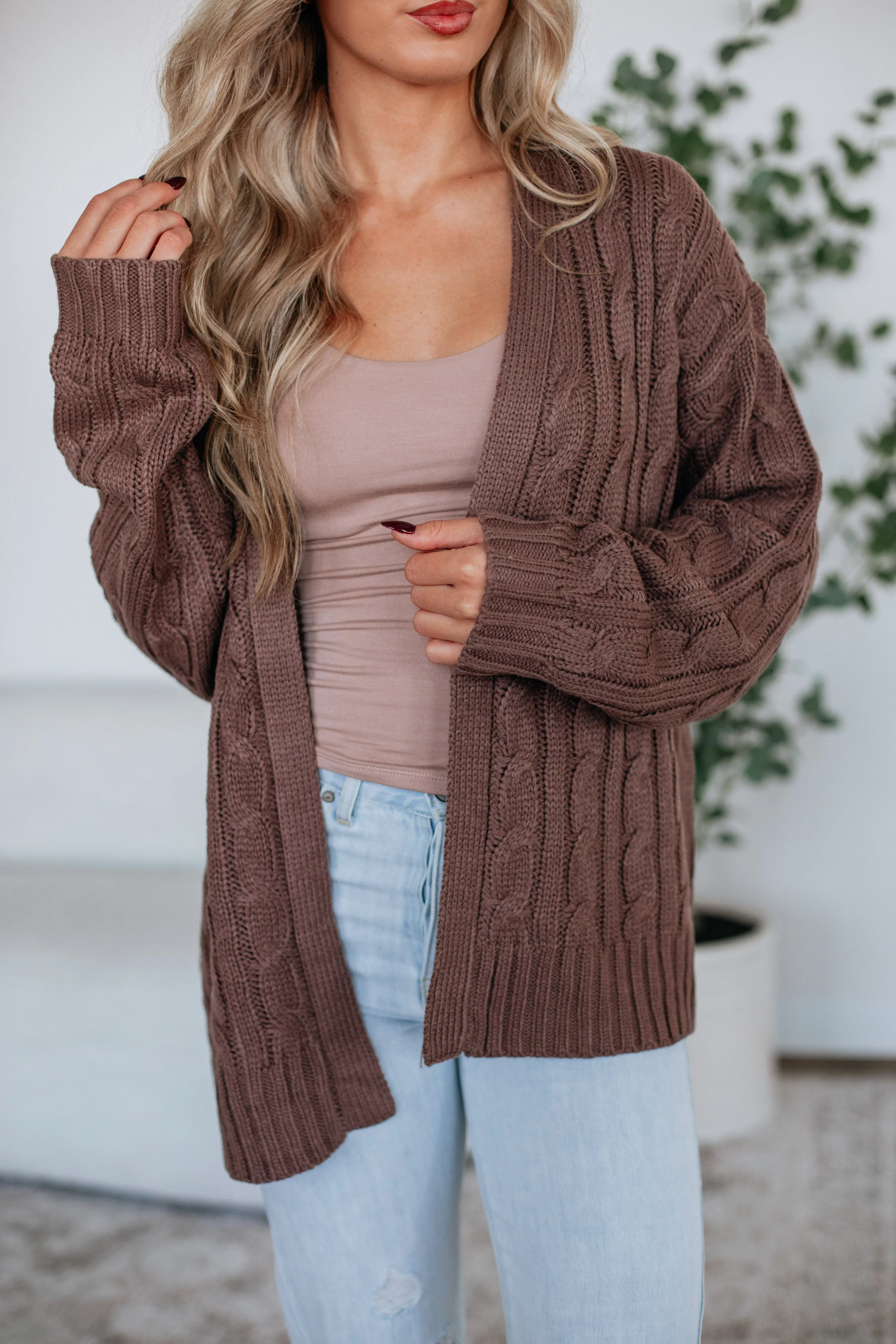 Shelly Cable Knit Cardigan Fall Wardrobe Daily Trend