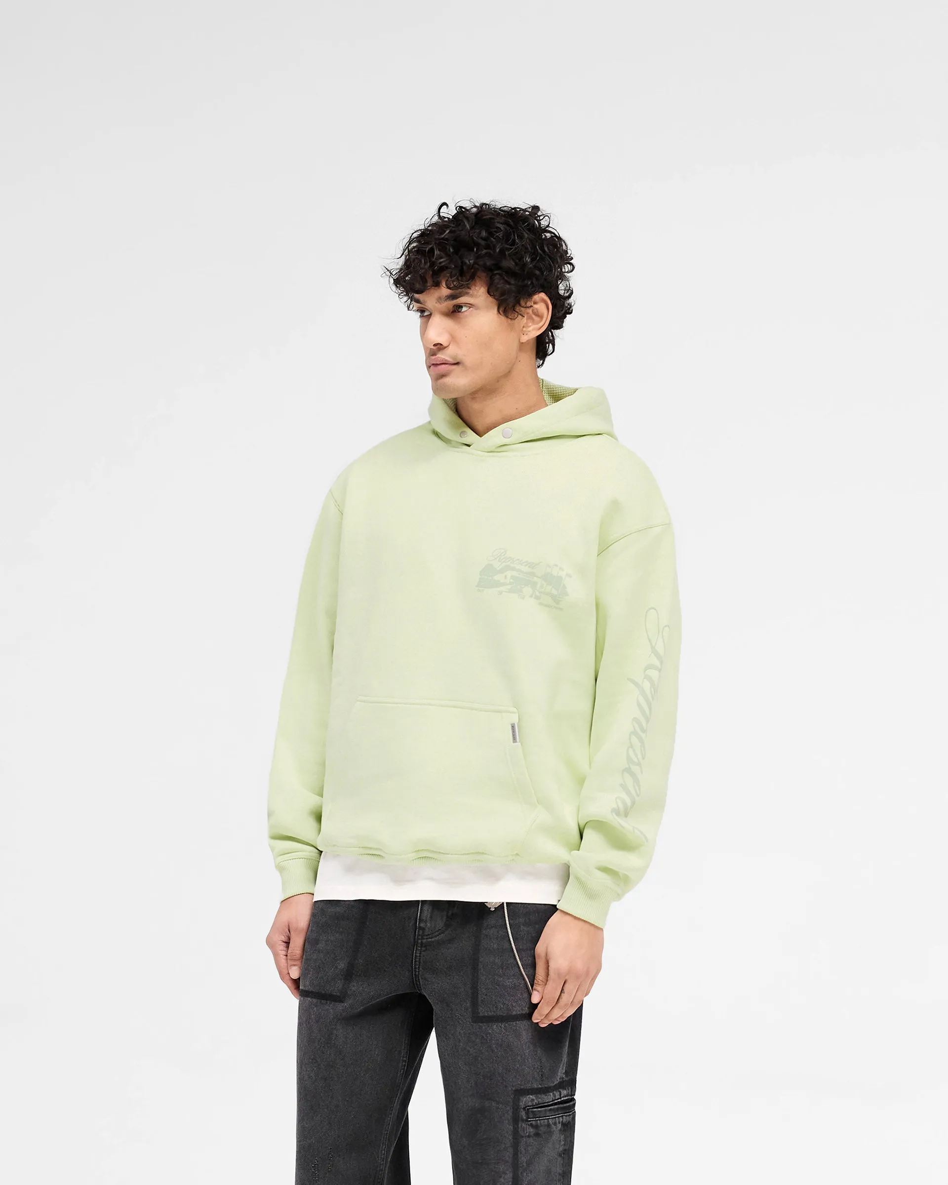 slim fit Comfy Design Raceway Hoodie - Matcha