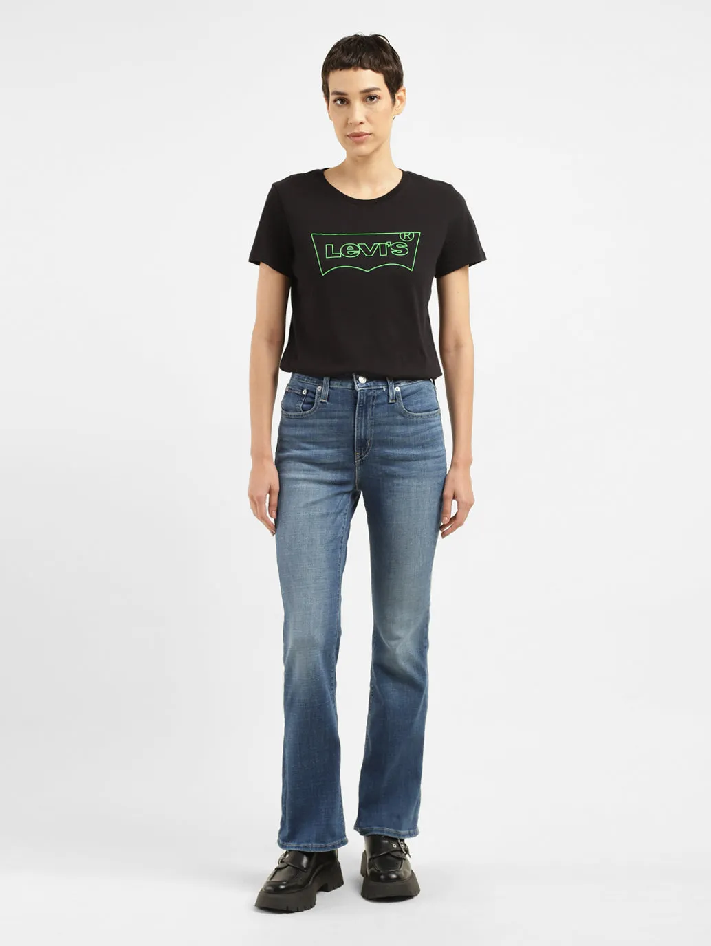 Adaptive Look Women's 725 Blue Flared Fit High Rise Jeans