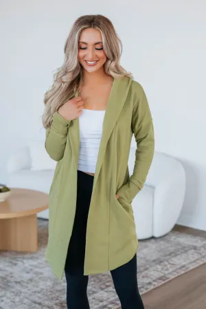 Loop Back Finish Rebekah Cardigan - Avocado