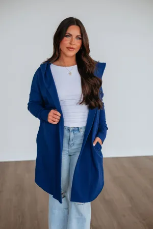 Rebekah Cardigan - Royal Blue Sublimation Print Resistant Home Outfit
