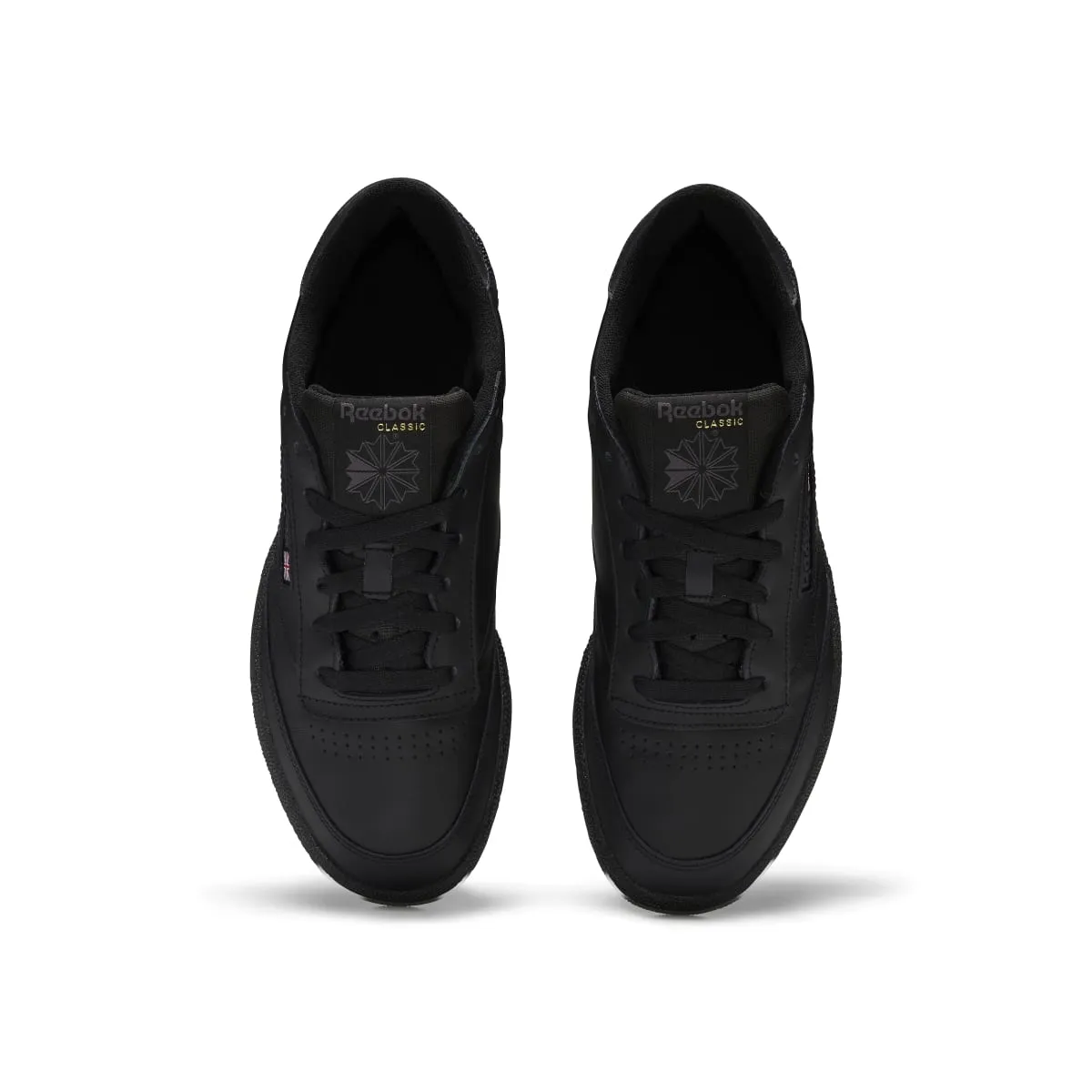 Classic Silhouette Design REEBOK 100000153 (AR0454) CLUB C 85 MN'S (Medium) Black/Charcoal Leather Lifestyle Shoes