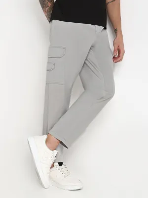 StaticDissipativeFabric Tapered ankle Men's Grey Solid Cargo Joggers