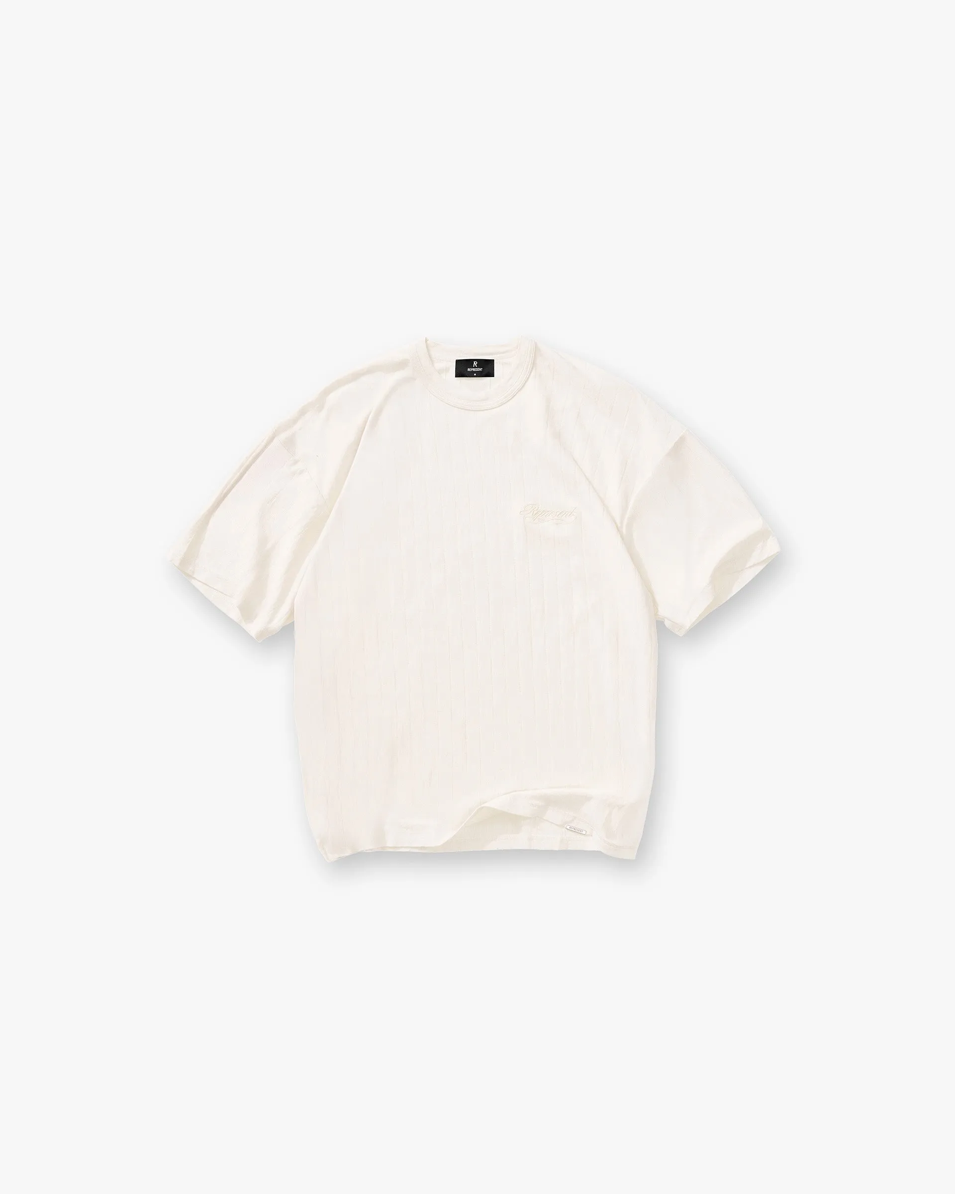 Easy Wear Style Slub Script T-Shirt - Aged White