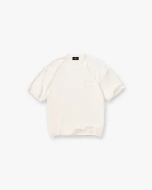 Easy Wear Style Slub Script T-Shirt - Aged White