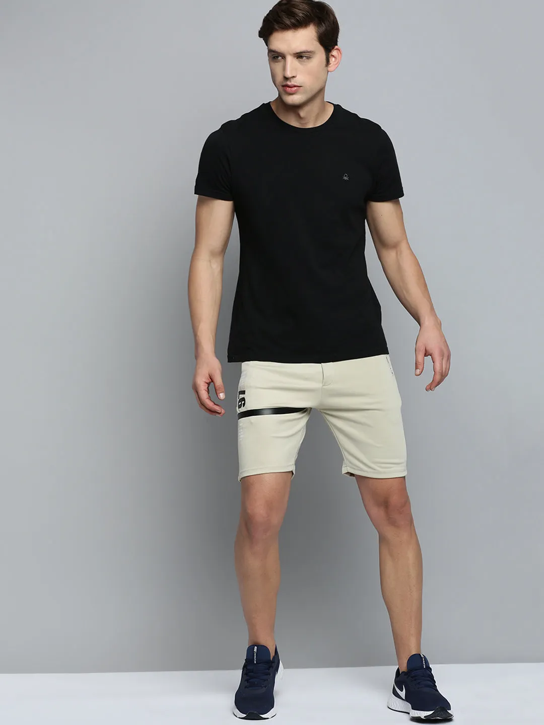 Men's Beige Regular Fit Sports Shorts Day Fit