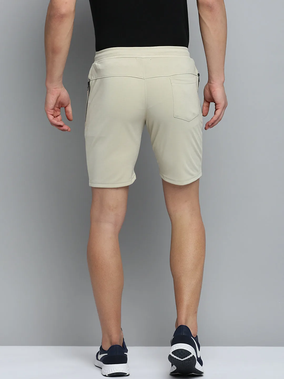 Water Repellent Finish Men's Beige Regular Fit Sports Shorts