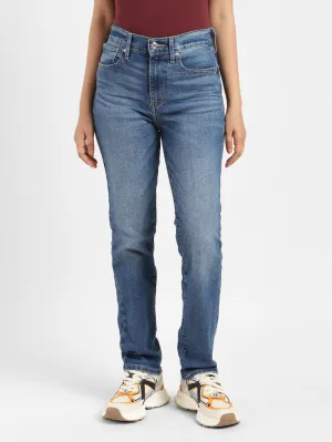 Women's 724 Blue Straight Fit High Rise Jeans Suitable Outfit