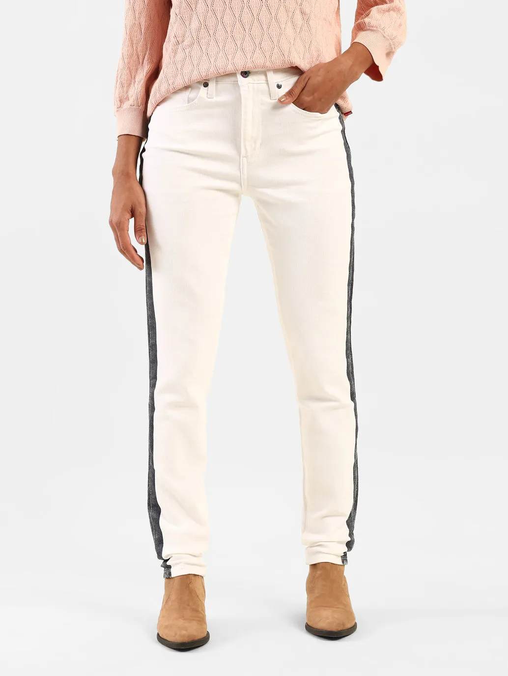 Women's 721 White Skinny Fit High Rise Jeans Weekend Wear Smooth Style