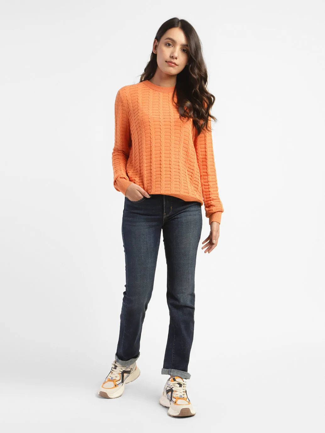 Compact Weave Technology Women's 312 Blue Straight Fit Mid Rise Jeans