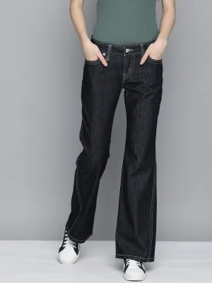 Ready For All Shopping Day Vibrant Office Wear Women's Blue Bootcut Fit Low Rise Jeans