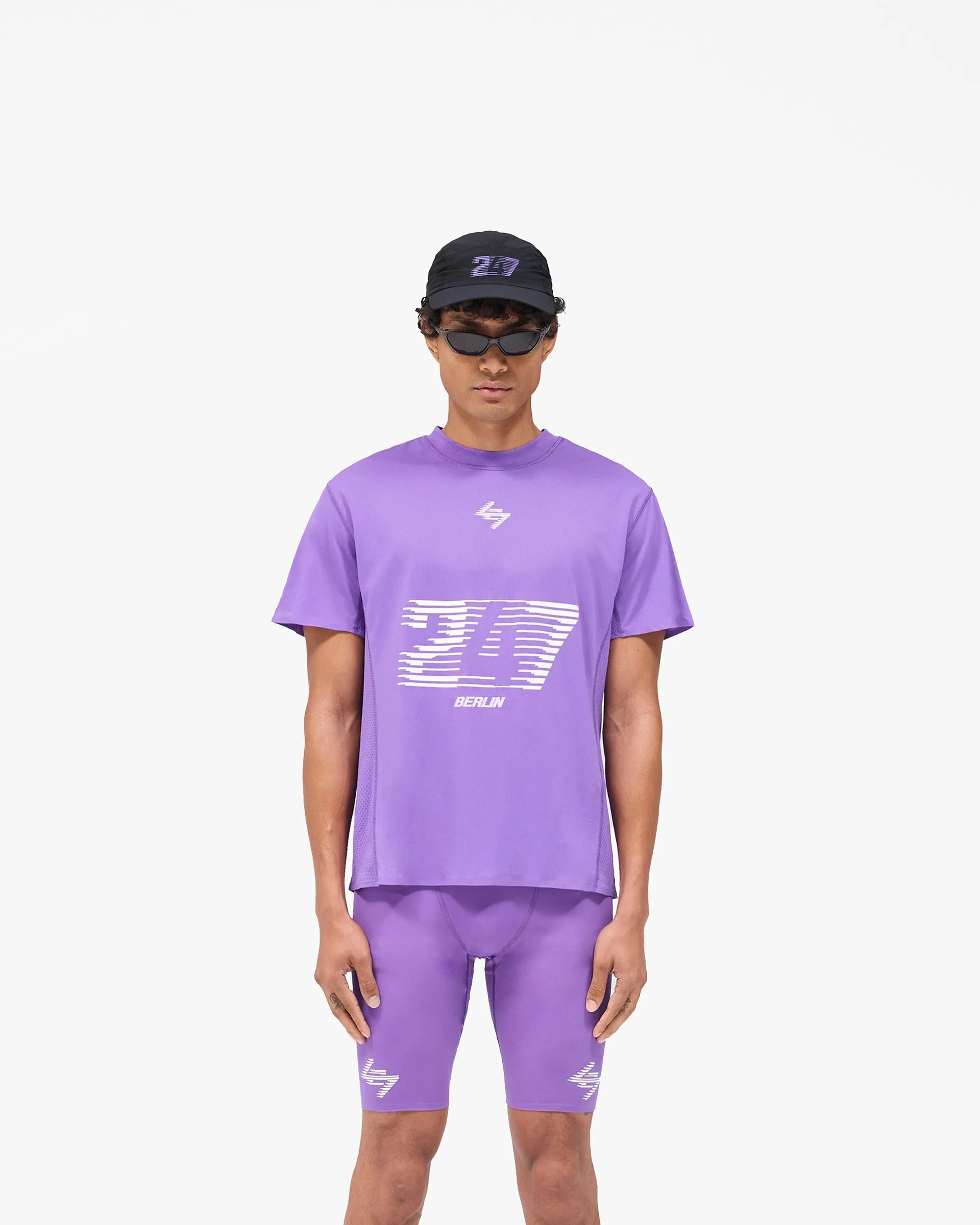 Stretchable Weave Versatile Top 247 Berlin T-Shirt - Purple