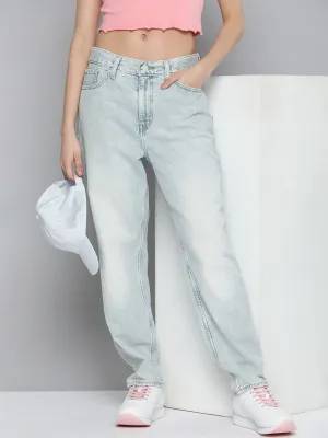 Great Base Affordable Beach Day Women's 80s Mom Blue Loose Fit High Rise Jeans