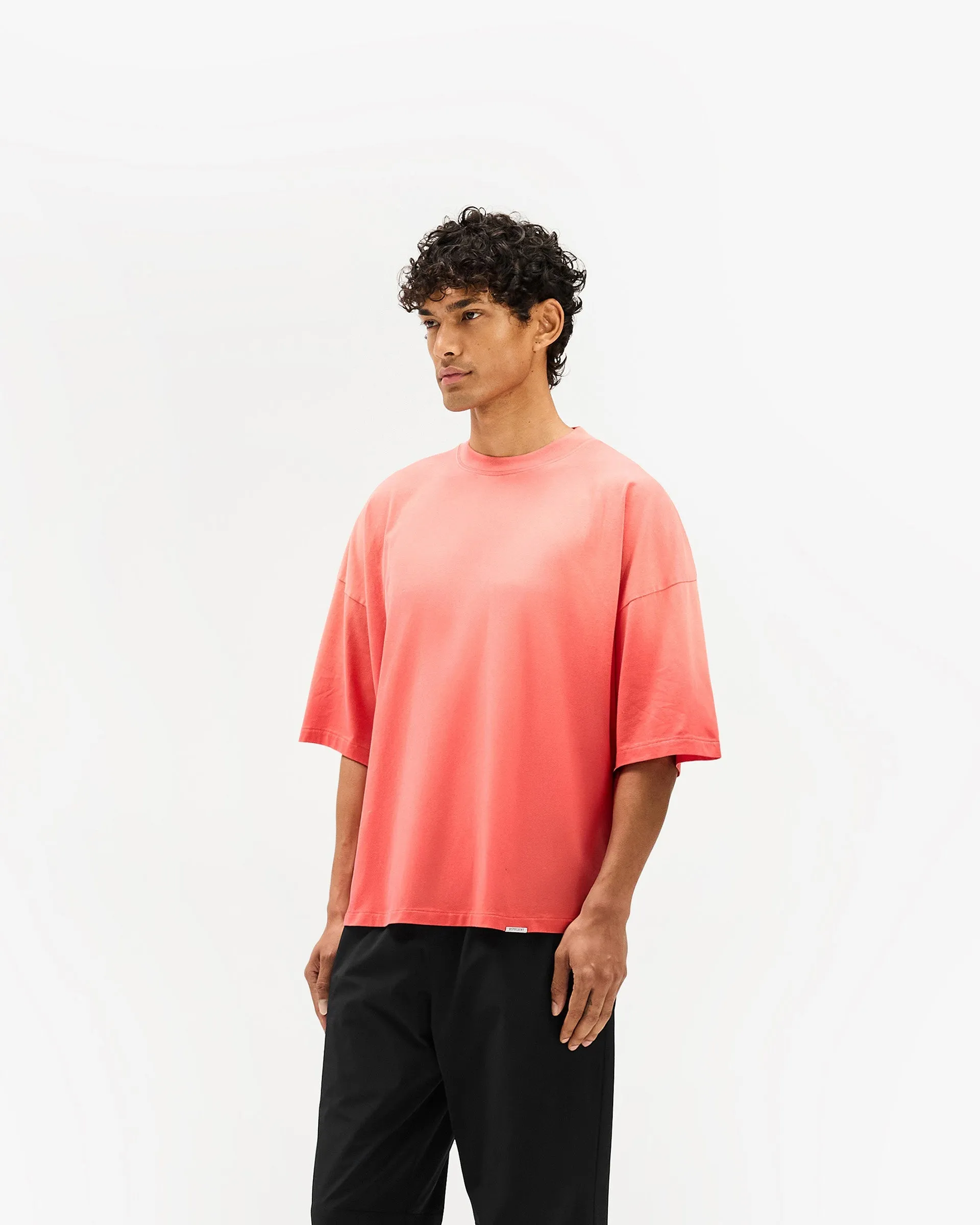 Initial Boxy T-Shirt - Vintage Red Non Irritating Tags Fashionable Option