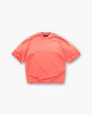 Urban Streetwear Versatile Look Initial Boxy T-Shirt - Vintage Red