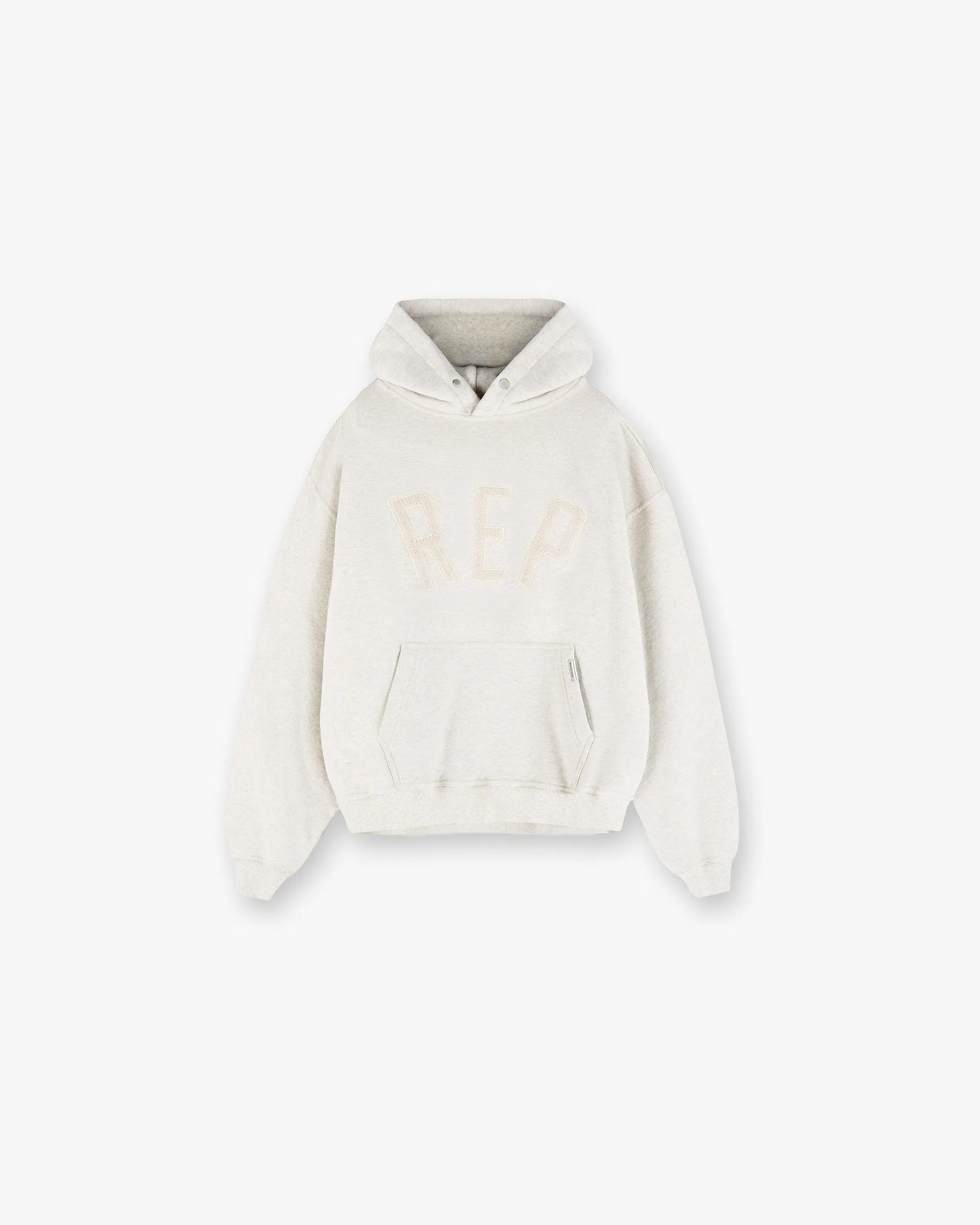 product customer retention Rep Applique Hoodie - Cream Marl