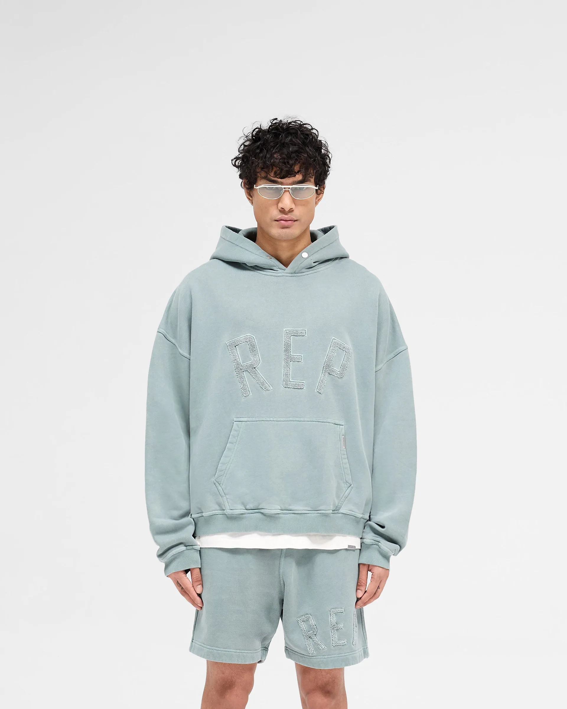 Cozy Everyday Rep Applique Hoodie - Forest Green