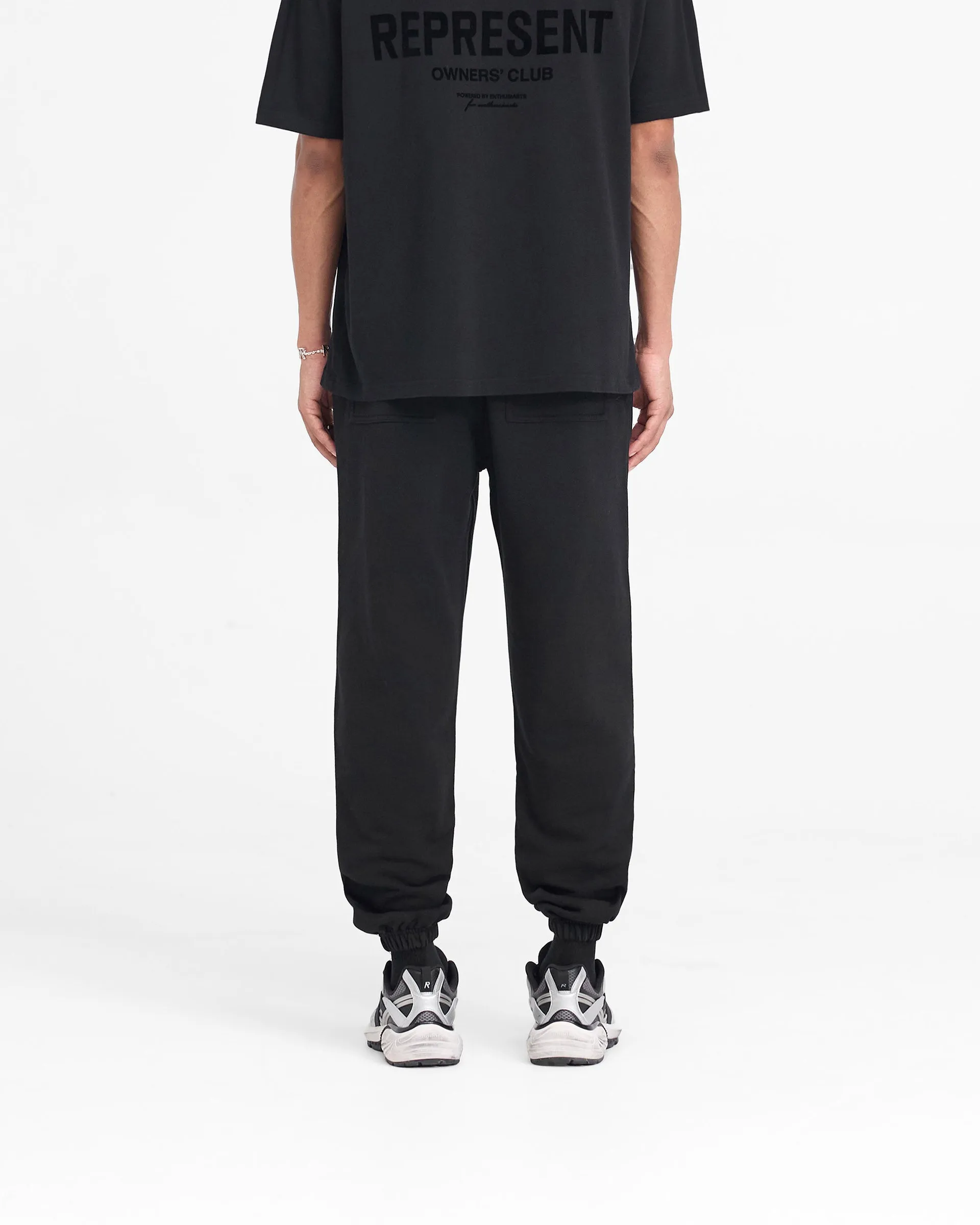Polished Look work mode Represent Owners Club Flocked Sweatpant - Black