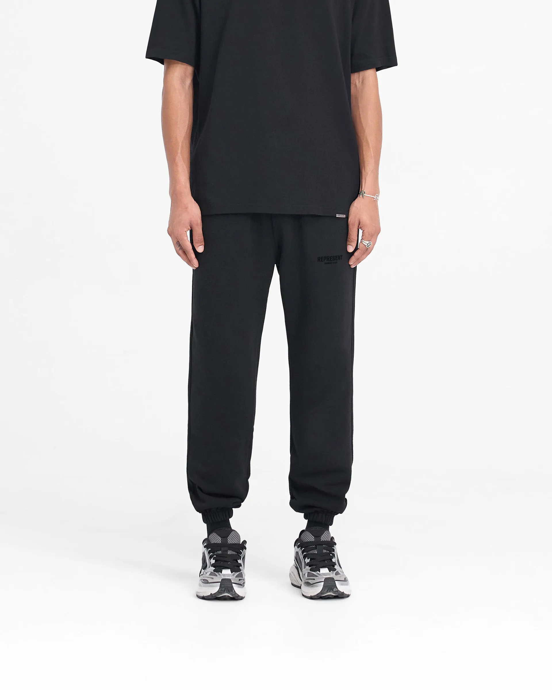 Represent Owners Club Flocked Sweatpant - Black tailored look