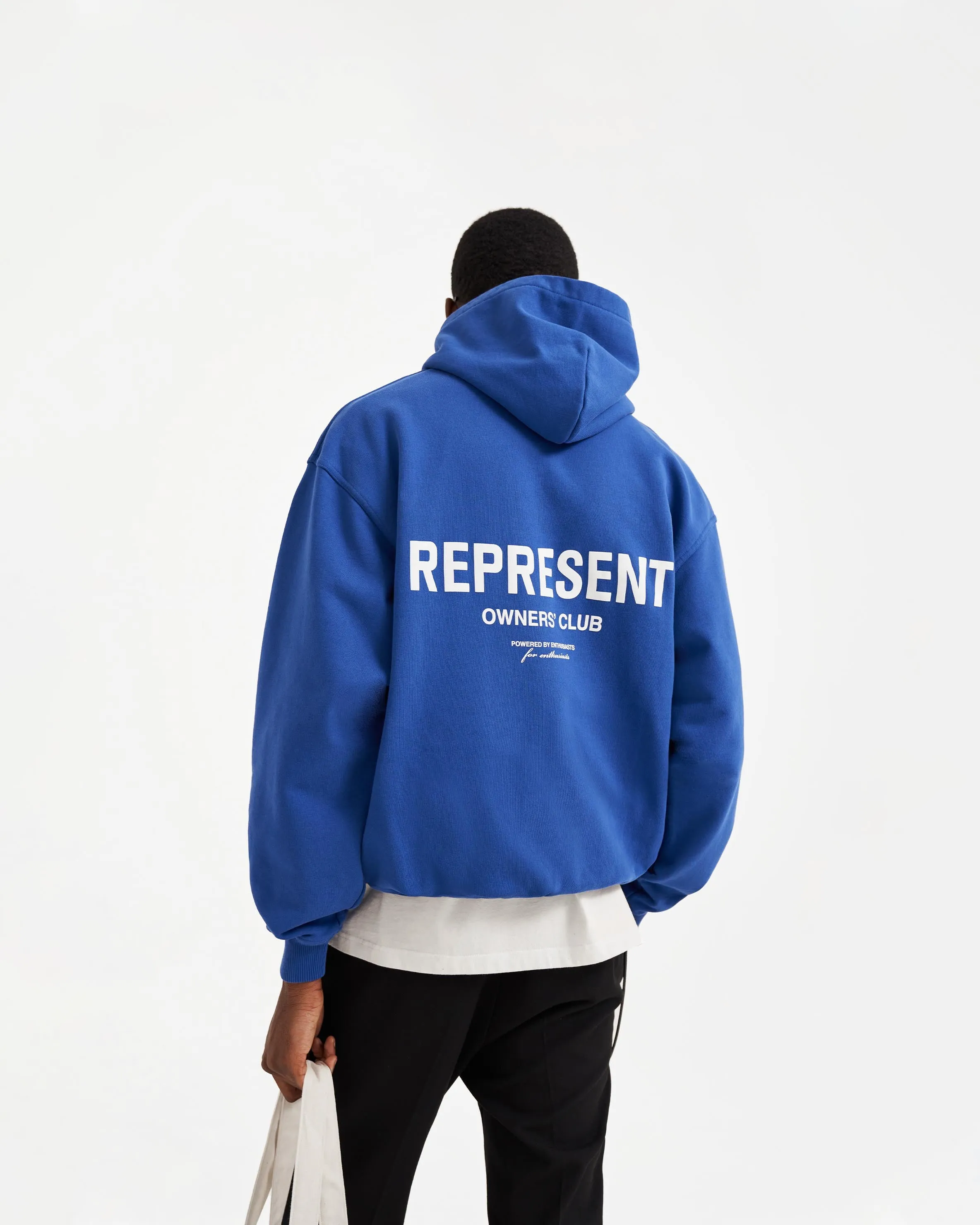 Represent Owners Club Hoodie - Cobalt Fresh Sporty Printed Detail