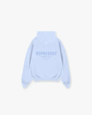 Represent Owners Club Hoodie - Vista Blue Tight Fit Travel Relaxed