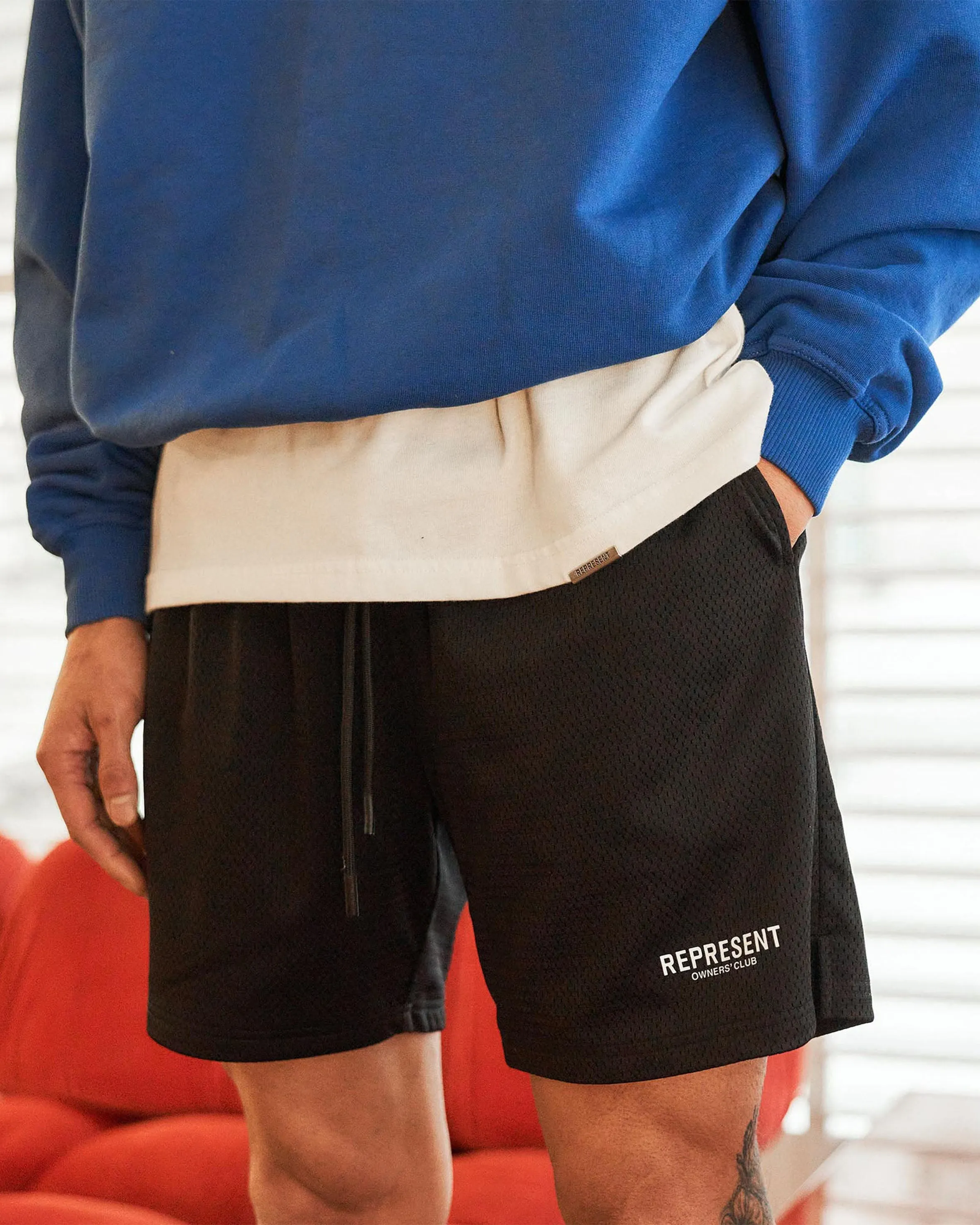 Fit Flex hospitality industry Represent Owners Club Mesh Shorts - Black